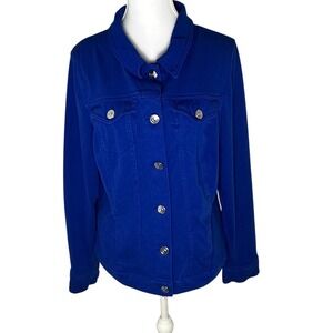 Gloria Vanderbilt Women's Royal Blue Stretch Denim Style Jacket Size S Cobalt‎